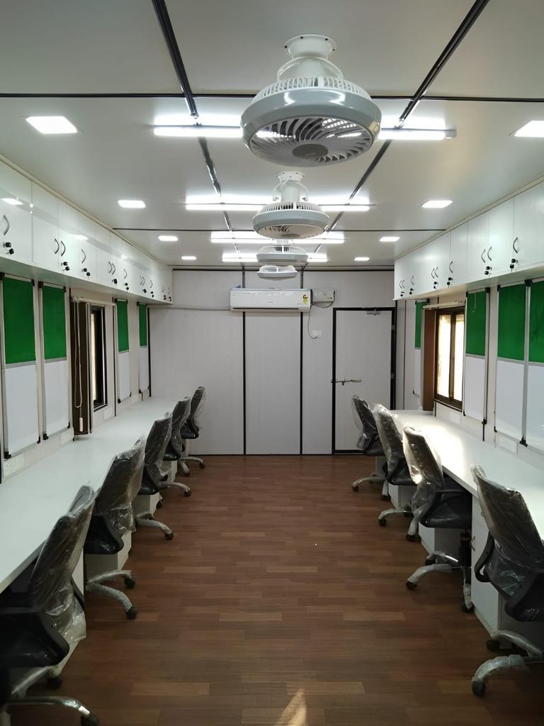 Container home in mountain setting